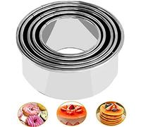 Cookie Cutters - Biscuit Cutters/Stainless Steel Dumpling Cutters/Cake Pastry Cutters/Cake Cookie Scone Cutters Molds Stamps for Cooking Baking (Round Edge, 5pcs)