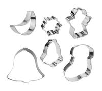 Cookie Cutters Christmas 6 Pieces Stainless Bread Baking Shapes | Cookie Shapes Molds for Vegetable Fruit Clay Pastry Cheese Sandwich Fondant Muffin