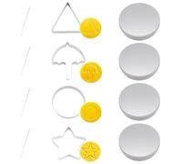 Cookie Cutters for Korean Dalgona Biscuits, 12 Pieces Cookie Cutters for Sugar Cookies, Stainless Steel, Biscuit Cutter, Tool, Umbrella, Triangle, Star, Round Shape for Squid, Party, Sugar, Biscuit