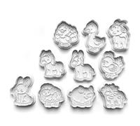 Cookie Cutters Set 10 PCS Farm Yard Animals Farmer Cookie Stamp Cookie Cutter Mould Dough Fondant for Kid DIY Cookie Making
