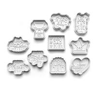 Cookie Cutters Set 10 PCS Fathers Day Cookie Stamp Cookie Cutter Mould Dough Fondant for Kid DIY Cookie Making