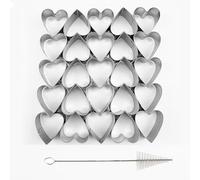 Cookie Cutters Set 25 - Cavity Stainless Steel - Includes Goldfish, Heart, Dog Bone Shapes+ Cleaning Brush - Ideal for Baking Cookies, Crackers & Desserts (#25 in 1, Heart Shaped 14 * 13 * 2cm)