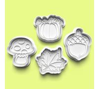 Cookie Cutters Set 4 PCS Halloween Autumn Fall Cookie Stamp Cookie Cutter Mould Dough Fondant for Kid DIY Cookie Making