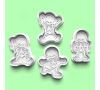 Cookie Cutters Set 4 PCS Halloween Spooky Skeleton Cookie Stamp Cookie Cutter Mould Dough Fondant for Kid DIY Cookie Making