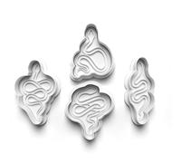 Cookie Cutters Set 4PCS Snake Reptile Cookie Stamp Cookie Cutter Mould Dough Fondant for Kid DIY Cookie Making