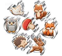 Cookie Cutters Set, 7Pcs Forest Animal Stainless Steel Cookie Cutter, 7 Shapes Fondant DIY Baking Pastry Cutters Set for Biscuit Mold for Kids