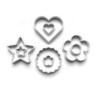 Cookie Cutters Set 8 PCS Linzer Shape heart Flower Circle Star Cookie Stamp Cookie Cutter Mould Dough Fondant for Kid DIY Cookie Making