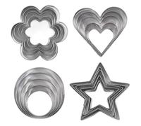 Cookie Cutters Set Heart Cookie Cutter Set for Biscuit Bread Gingerbread Mince Round Flower Heart Star Cookie Cutter Mini Cookie Cutters for Birthday Party Parent-Child Activities (20)