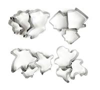 Cookie Cutters Shapes Baking Set 12 PCS, Heart Flower Round Star Shape Biscuit Stainless Steel Metal Molds Cutters,Small Cookie Cutters for Kitchen Baking Birthday Christmas Valentine's Day