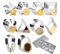 Cookie Cutters Shapes Baking Set, 30 PCS Mini Cookie Cutter Set, Mini Biscuit Pastry Cutters, Stainless Steel Metal Molds Cutters, DIY Baking Pastry Cutters for Cookie Fondant Cake Decorating Silver