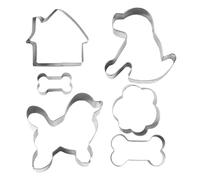 Cookie Cutters - Stainless Steel Cookie Cutters Shapes | 6pcs Cookie Maker Cutter | Dog Shaped Stamps Embossing Molds | Cute Cookie Cutters | Set for Biscuits, Jelly, Candy