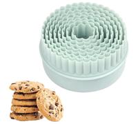Cookie Cutters-Two Side Round Cookie Cutter,Biscuit Cutters and Fondant Cake Mold-Plastic Cookie Cutter Set of 8