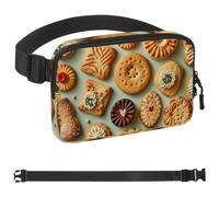 Cookie Design Fanny Packs for Women Men, Crossbody Belt Bag with Zipper Pockets,Waterproof Waist Packs with Adjustable Strap for Workout Running Traveling Hiking, Multicolor, One Size