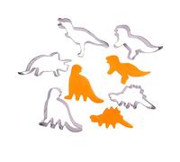 Cookie Dough Cutters | Stainless Steel Metal | Pack of 5 | Dinosaur Shapes