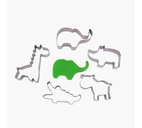 Cookie Dough Cutters | Stainless Steel Metal | Pack of 5 | Jungle Animal Shapes
