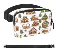 Cookie House and Tree Fanny Packs for Women Men, Crossbody Belt Bag with Zipper Pockets,Waterproof Waist Packs with Adjustable Strap for Workout Running Traveling Hiking, Multicolor, One Size