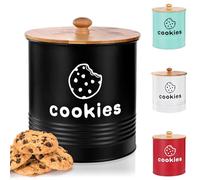Cookie Jar, Black Cookie Jars with Lids Airtight, Cute Cookie Tins, Large Cookie Jar for Kitchen Counter Decorative for Valentines Day, Farmhouse , Christmas, and Gift Giving Cookie Storage Container