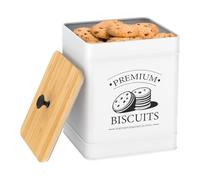 Cookie Jar with Airtight Lid Large Capacity Biscuit Barrel Metal Kitchen Biscuits Tin Container Biscuit Box Storage Bin Food Storage Container for Candy, Cookies, Dessert, Farmhouse Home Decor
