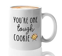 Cookie Lover Coffee Mug - You're One Tough Cookie - Get Well Soon Food Cook Kitchen Cake Chocolate Chip Biscuit Baking House 11oz White