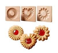 Cookie Molds - Reusable Wooden Pastry Utensils | Decorative Butter Cookie Mold - For Snacks Chocolate Cake Cooking Classes Christmas Halloween