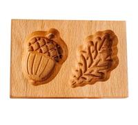 Cookie Molds, Wooden Cookie Molds 3D Acorn and Leaves Embossing Stamps Mold for Christmas Kitchen DIY Biscuit Baking Tools