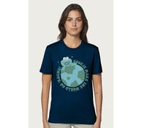 Cookie Monster Cookie Make The World Go 'Round Relaxed Fit T-Shirt Sesame Street Navy S