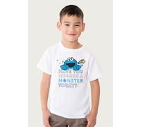 Cookie Monster Hugged A Monster Today Sesame Street T-Shirt Sesame Street White 12-13 Years