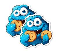 Cookie Monster Magnet 4 Inch 2-Pack - Strong Vinyl Decorative Magnets for Fridge Locker Kitchen Office - Cute Fun Aesthetic Cool Durable & Long-Lasting Souvenir ID44999