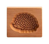 Cookie Moulds for Baking - 3D Wooden Hedgehog Non-Stick Carved Baking Stamp Gingerbread Mould - For Shortbread Snacks Home Bakery Christmas Holidays and