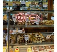 Cookie Open Neon Sign,LED Bakery Light for Dessert Shop, Sweet Treat Café Signs