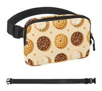Cookie Pattern Fanny Packs for Women Men, Crossbody Belt Bag with Zipper Pockets,Waterproof Waist Packs with Adjustable Strap for Workout Running Traveling Hiking, Multicolor, One Size