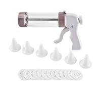 Cookie Press, Baking Machine, Transparent Extruder, Multifunctional Dessert Tool | 13 Discs 6 Piping Tips Bottle Set with Buttercream Pipettes for De