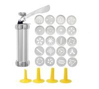 Cookie Press Biscuit Maker,Biscuit Press 10/20pcs Aluminum Cookie Maker Press Kit Manual Churros Maker Machine Christmas Cookie Press Gun Baking Tools(20PCS)