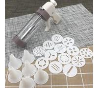 Cookie Press Biscuit Maker,Biscuit Press 1pc-Cake Cream Decorating Gun Set Biscuit Pastry Stainless Steel Nozzle Squeezer Extruder Baking Tools