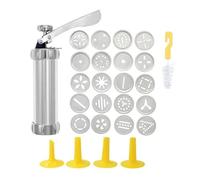 Cookie Press Biscuit Maker,Biscuit Press 20pcs Cookie Press Machine Stainless Steel Cookie Extruder Press Cookie Gun Kit Set DIY Maker Baking Supplies
