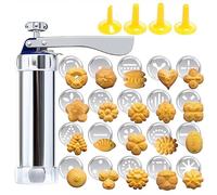 Cookie Press Biscuit Maker,Biscuit Press Stainless Steel Cake Cream Decorating Gun Sets Cookie Making Machine Nozzles Mold Extruder Kitchen Baking Tools(Style 3)