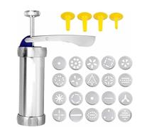 Cookie Press Biscuit Maker,Biscuit Press Stainless Steel Cake Cream Decorating Gun Sets Cookie Making Machine Nozzles Mold Extruder Kitchen Baking Tools