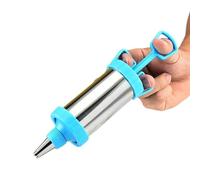 Cookie Press Biscuit Maker,Biscuit Press Stainless Steel Cookie Decorating Gun Sets Press Maker DIY Pastry Extruder Nozzles Kitchen Baking Tools(Blue)