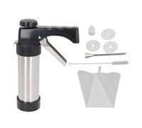Cookie Press Gun Kit, Stainless Steel Spritz Cookie Press with Simple Use Handle, for DIY Biscuit Cake Churro Dessert Making and Decorating Baking Supplies