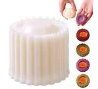 Cookie Press Mould, 5.5cm Cookie Stamp, Round Shape Party DIY Cook Cutter | PVC Jam Mould, 5.5x5.5x4.5cm, Lightweight 60g, Fluted Edge Creates Ribbed Pattern For Jam Chocolate Or Cream Filled