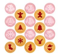 Cookie Press Stamp, 3D Reusable Non-Stick Christmas Baking Tool, Dough Pres | Dough Press Fondant Cutter Mold for Kitchen Bakery Home Restaurant School Classroom Studio Canteen Diner