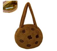 Cookie Purse Fluffy Round Y2k Purse Chocolate Brown Cute Sweet Kawaii Tote Bag for Adding a Playful Touch to Your Everyday Carry, Fluffy