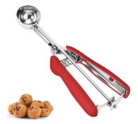 Cookie Scoop, Ice Cream Scoop, 0.8Tbsp/2.5tsp/12.5ml/0.5oz Cookie Scoops for Baking, 18/8 Stainless Steel Cookie Scooper for Baking, Cookie Dough Scoop, Ice Cream Scooper with Trigger Release(Red)