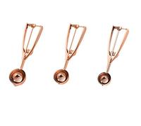 Cookie Scoop Set,Ice Cream Scoop Set, 3 PCS 403Stainless Steel Ice Cream Scoop Trigger Include Large-Medium-Small Size, Melon Scoop (Rose Gold)