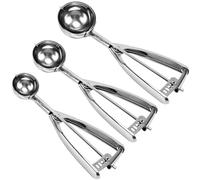 Cookie Scoop Set, Ice Cream Scoop Set, 3 PCS Metal Ice Cream Scoop Trigger Include Large-Medium-Small Size, Select 18/8 Stainless Steel, Secondary Polishing