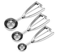 Cookie Scoop Set - Small/1 Tbsp, Medium/2 Tbsp, Large/3 Tbsp - Cookie Dough Scoop, Cookie Scoops for Baking Set of 3,18/8 Stainless Steel Melon Baller Scoops Ice Cream Scoop