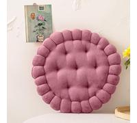Cookie Shaped Round Chair Cushion 16Inch Velvet Soft Seat Cushion for Dining Chairs Non-Deformation Hip Support Floor Pillow for Office Home Meditation(Pink)