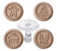 Cookie Stamp Christmas Cute Christmas Holiday Reusable Smooth Round | Cookie Cutter Mold Press Set for Kitchen Home Cafe Restaurant School Classroom Studio Canteen Diner Coffee