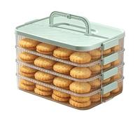 Cookie Storage Container,Airtight 4-Layer Food Keeper with Handle | Cookie Storage Box - for Biscuits Cheese Snack Dumplings Home Apartment Kitchen Dining Room Picnic Camping