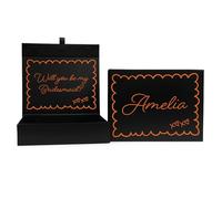 COOKIES AND KOALAS Black Personalised Bridesmaid Box - Custom Name & Message - Scallop Gift Box - Maid of Honour - Medium 17x22x5cm